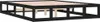 A black wooden bed frame with a light-colored wooden slatted base, shown from a slightly elevated side angle against a white background. Produktbild-Vorschau