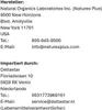 This image contains contact and import information for a product. Produktbild-Vorschau
