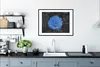 MuchoWow® Gerahmtes Poster Blumen - Schwarz - Weiß - Blau Produktbild-Vorschau 4