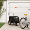 vidaXL Przyczepka rowerowa Psy Czarna tkanina Oxford i Podgląd zdjęcia produktu 2