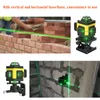 A collage of images showing a laser leveling tool in use during construction and product shots. Podgląd zdjęcia produktu