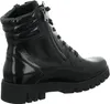 A black patent leather boot with laces and a zipper. Anteprima dell’immagine prodotto