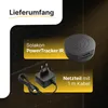 Image shows the contents of a product package, including a device and a power adapter, with descriptive text. Produktbild-Vorschau