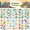 Set di 10 tatuaggi di dinosauri per bambini con adesivi Anteprima dell’immagine prodotto 2