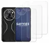 A smartphone case and screen protectors are displayed against a white background. Produktbild-Vorschau