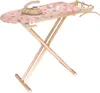 A toy ironing board with a wooden iron and a floral patterned cover, set against a white background. Podgląd zdjęcia produktu