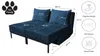 A diagram showing the dimensions and features of a dark blue sofa. Produktbild-Vorschau