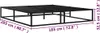A black metal bed frame with dimensions indicated by text overlays. Náhled obrázku produktu