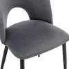 Close-up of a gray upholstered chair with black legs. Produktbild-Vorschau