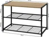A diagram of a shoe rack with dimensions indicated by text and lines. Produktbild-Vorschau