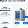 Product information and dimensions for a portable heater. Voir les images du produit