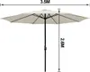 Wolketon 3m-3.5m Parasol de marché avec manivelle UV40+ Voir les images du produit 2