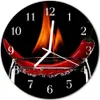 Glasuhr Wanduhr Küchenuhr Echt-Glas 30fi cm Chili Feuer rot Produktbild-Vorschau 1