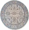 Kulatý koberec 100 cm FRANCO s ornamenty - modrý / béžový Náhled obrázku produktu 1