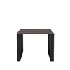 A product shot of a table with a brown top and black legs, isolated on a white background. Produktbild-Vorschau