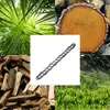 A collage of images related to wood and cutting, including bamboo, logs, firewood, grass, and a chainsaw chain. Produktbild-Vorschau