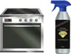 A stove and a cleaning spray bottle are shown side-by-side against a white background. Náhled obrázku produktu