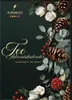 A dark green advent calendar booklet with festive decorations like pine cones, berries, and flowers. Produktbild-Vorschau