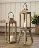 2x Laterne "Wood" aus Holz, 38 + 48 cm hoch, Bodenlaterne, Produktbild-Vorschau 1