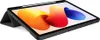 A black tablet case with a flap is shown on a white background. The tablet inside displays a colorful abstract image. Náhľad obrázku produktu