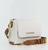 A white Valentino handbag with a brown strap and gold hardware is shown against a white background. Náhľad obrázku produktu