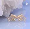 Ohrstecker Ohrring 10x7mm Delfin-Pärchen matt-glänzend 9Kt Produktbild-Vorschau 2
