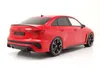 A red Audi RS3 model car is shown from a rear-quarter angle against a white background. Produktbild-Vorschau