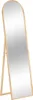 A full-length mirror with a wooden frame, standing on a white background. Produktbild-Vorschau