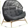 nabbi Rattan-Zweisitzer Haldon - schwarz / natur / Produktbild-Vorschau 2