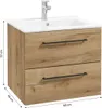 A bathroom vanity with a sink and faucet. Produktbild-Vorschau