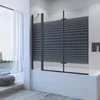 AQUABATOS Duschwand Badewanne schwarz  150 x 140 cm  Produktbild-Vorschau 1