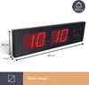 A digital clock with dimensions and weight indicated. Podgląd zdjęcia produktu
