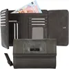 A wallet with euro banknotes inside, shown open and closed. Produktbild-Vorschau