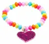 Buntes Armband mit Herzanhänger, für Kinder Produktbild-Vorschau 1