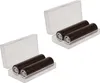 Two clear plastic battery cases, each containing two brown cylindrical batteries, are shown against a white background. Produktbild-Vorschau