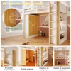 Lit mezzanine, 90 × 200 cm, avec éclairage LED, armoire et Voir les images du produit 7