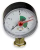 A close-up shot of a pressure gauge with a white face, black casing, and brass fitting. Anteprima dell’immagine prodotto