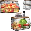 2 Stöckig Obstkorb Hängend,Etagere Obstkorb,Wand Stapelbar Produktbild-Vorschau 1