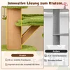 A comparison of a cat tree with thick scratching posts and a naturalistic design versus a cat tree with thin scratching posts and a plain appearance. Náhled obrázku produktu