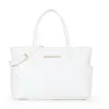 A white quilted tote bag with gold Valentino logo. Produktbild-Vorschau