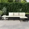 An outdoor patio setting with a modular sofa set against a dense green hedge. Anteprima dell’immagine prodotto