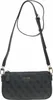 A black Guess handbag with a repeating logo pattern and a long strap. Anteprima dell’immagine prodotto