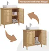 EUGAD Waschbeckenunterschrank Badezimmerschrank mit 2 Türe Produktbild-Vorschau 8