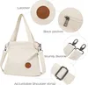 Handtasche Damen Canvas Umhängetasche Crossover Bag 41cm Produktbild-Vorschau 5