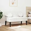 vidaXL Banc Chesterfield avec coussin Blanc 120,5 x 65 x 75 Voir les images du produit 3