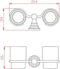 Sapho DIAMOND Doppelglashalter, Milchglas, Chrom Produktbild-Vorschau 2