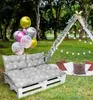 Amilian Palettenkissen SET Gartenkissen mit Rückenkissen Produktbild-Vorschau 4