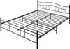 A black metal bed frame with a slatted base, shown from a diagonal angle against a white background. Voir les images du produit