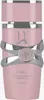 A close-up studio shot of a pink perfume bottle with silver accents. Produktbild-Vorschau