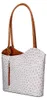 Damen Ledertasche Straußenleder Convertible Rucksack Weiß Produktbild-Vorschau 2
